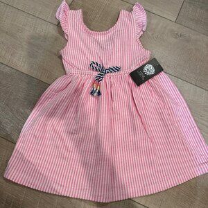 VINCE CAMUTO GIRLS PINK WHITE STRIPE DRESS NEW 3T